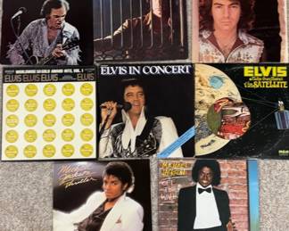 8 Vinyl Albums Featuring Neil Diamond, Elvis, And Michael Jackson