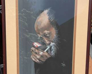 Tom McKinney Origianl Artwork Man smoking