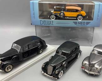 Four Model Cars Brooklyn And Rextoys Lincoln, RollsRoyce, Chrysler and Duesenberg