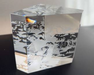 Steuben Triangular Crystal Ski Prism