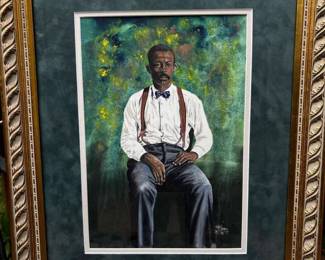 Tom Mckinney Original Artwork Gentlemen Seated With Suspenders
