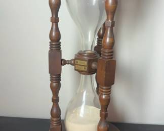 Large Wood And Glass Hourglass