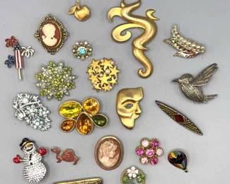 20 Fashion Jewelry Pins Vintage and newer