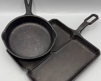 Griswold Skillet And Wagner 4 Section Cast Iron Skillet