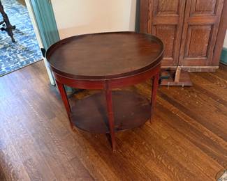 Antique hardwood display coffee table