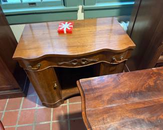 Antique hardwood dressing desk.