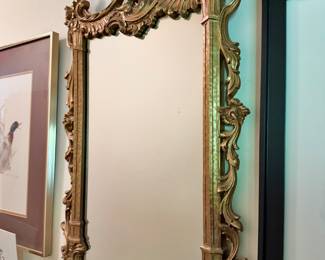 French Rococo Style Gold Gilt Wall Mirror