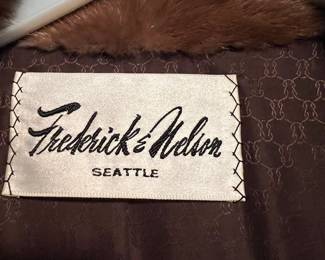 Frederick & Nelson Mink Full Length Fur Coat