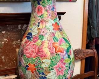 Vibrant Chinese Famille Rose Style Vase
