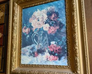 Framed Renior "Roses" Reproduction Print