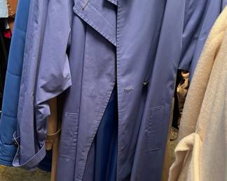 London Fog Maincoats Blue Trench Coat with Black Collar