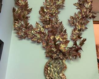 Copper Metal Maple Tree Wall Art