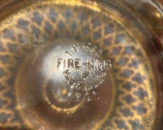 Georges Briard by Fire King 24Kt Gold Gilded 2 Quart Covered Casserole Dish