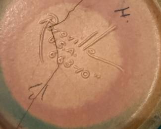 1940s Roseville Pottery Pink & Green Water Lily Jardiniere 663- 10"