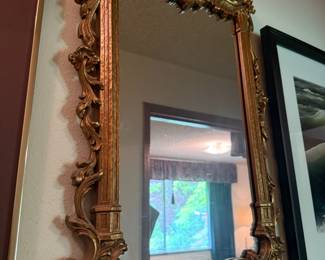 French Rococo Style Gold Gilt Wall Mirror