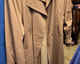 London Fog Maincoats Tan Trench Coat with Black Collar