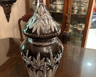 Black Cut to Clear Crystal Decanter