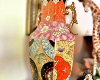 Chinese Colorful Double Handled Vase