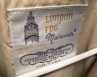 London Fog Maincoats Tan Trench Coat with Black Collar