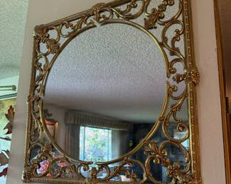 Italian Square Brass Wall Mirror