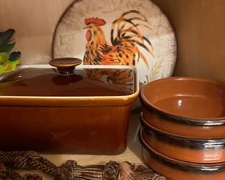 Villeroy & Boch Brown Square Casserole Dish, Set of 3 Glazed Terracotta Earthenware Crème Brûlée Dishes