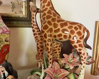 2001 Fitz & Floyd "Exotic Jungle" Giraffe and Baby Figurine