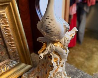 12" Capodimonte Italy Polaris Swarovski Crystals Peacock - Limited Edition 22/500