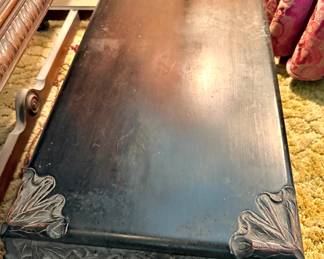 Floral Carved Dark Wood Trunk