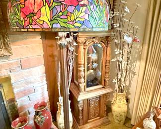 Poppies Stained Glass Tiffany Style Floor Lamp