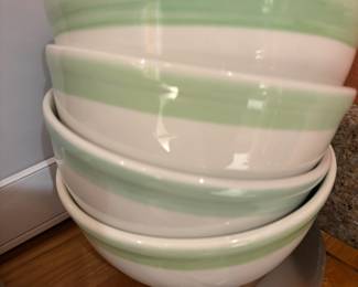 Set of 4 Mainstays Home "Sage Band" Cereal Bowls