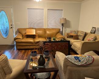 All of the living room furniture and decor is for sale