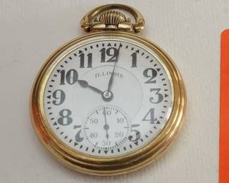  Illinois Pocket Watch 14k Gold Filled Case