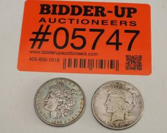 1898-P Morgan dollar and 1923-S Peace Dollar