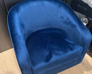 Blue velvet chair