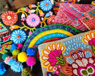 Colorful Alpaca wool clutch handbags from Peru. New.
