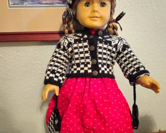 American Girl doll, clothes, and furniture