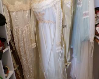 One Vintage and One Antique Wedding Dress With Veils