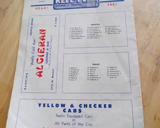 Back of 1950's Houston Buffs Program
