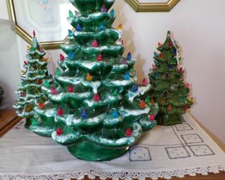 Vintage Lighted Ceramic Christmas Trees