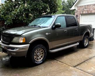 2002 Ford F-150 King Ranch with leather interior. 175k original miles. Needs new alternator installed (will be included - new in box). An awesome truck for someone willing to put in a little work!