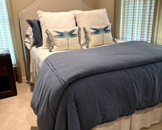 Full size bed in excellent condition - mattress, bed frame, bedding, pillows ALL FOR SALE!