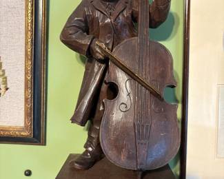 German wood figure sculpture circa 1950