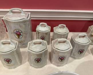 antique porcelain canister set