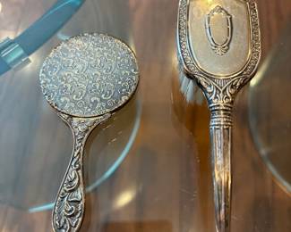 2 piece Silver Plated Dresser Set 