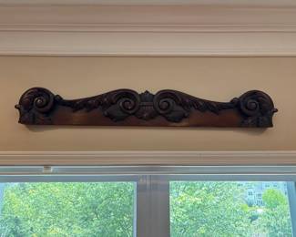 Mahogany Antique Carved Wood Frieze 
