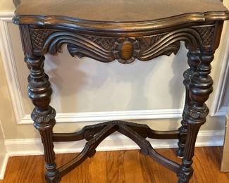 Hand Carved French Half Moon Console Table 