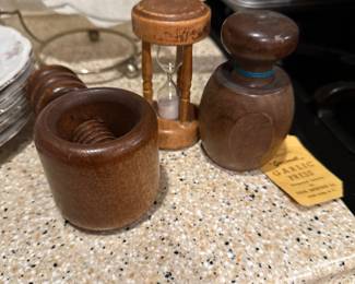 vintage wooden screw - thread nutcracker 