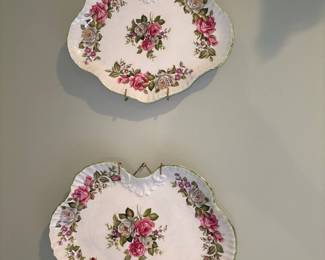 Old Foley James Kent Ltd Staffordshire "Harmony Rose" scalloped dish 