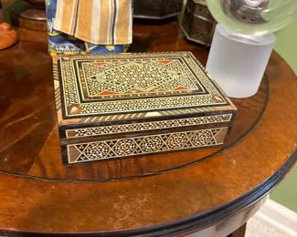Middle Eastern Persian micro mosaic jewelry or trinket box 