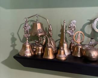 collection of brass bells 